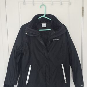 Columbia Black Shell Jacket with White Trim